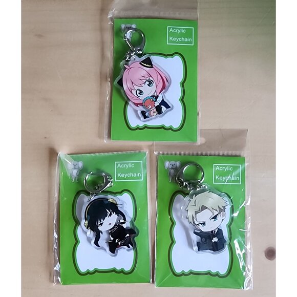 Fan Art Spy X Family Acrylic Keychain Set Of 3  Anya Yor & Loid - Picture 1 of 8